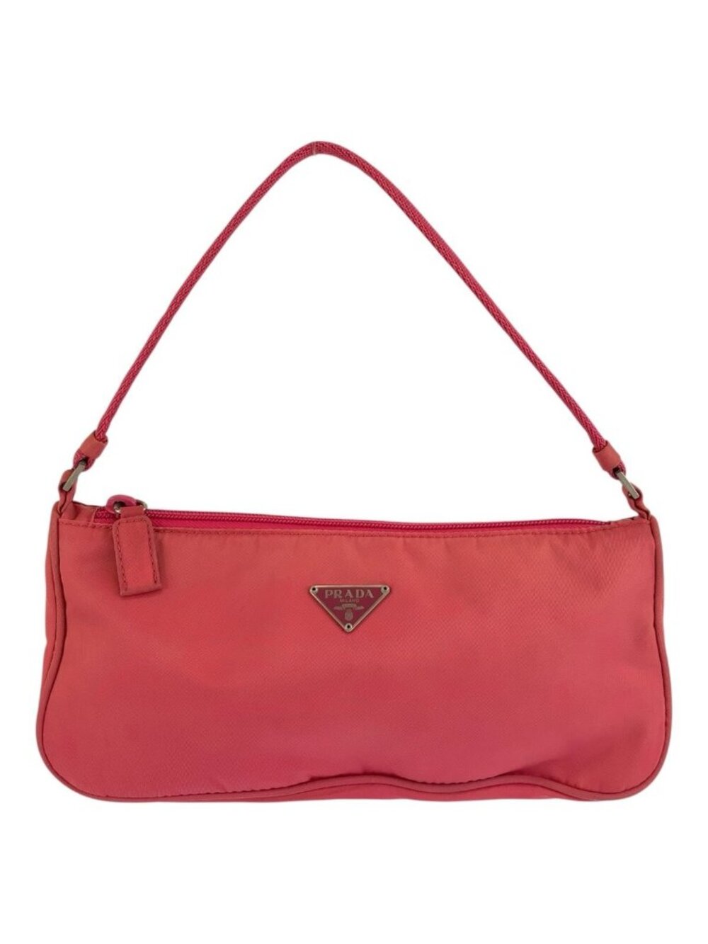 Prada Tessuto Pink Silver Nylon Handbag Pouch